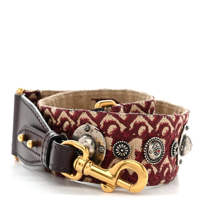Christian Dior Oblique Studded Shoulder Strap Burgundy 1 of 4