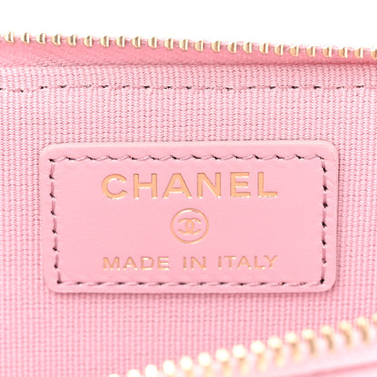 Chanel Caviar Quilted CC Zip Around Card Holder Light Pink 7 of 9