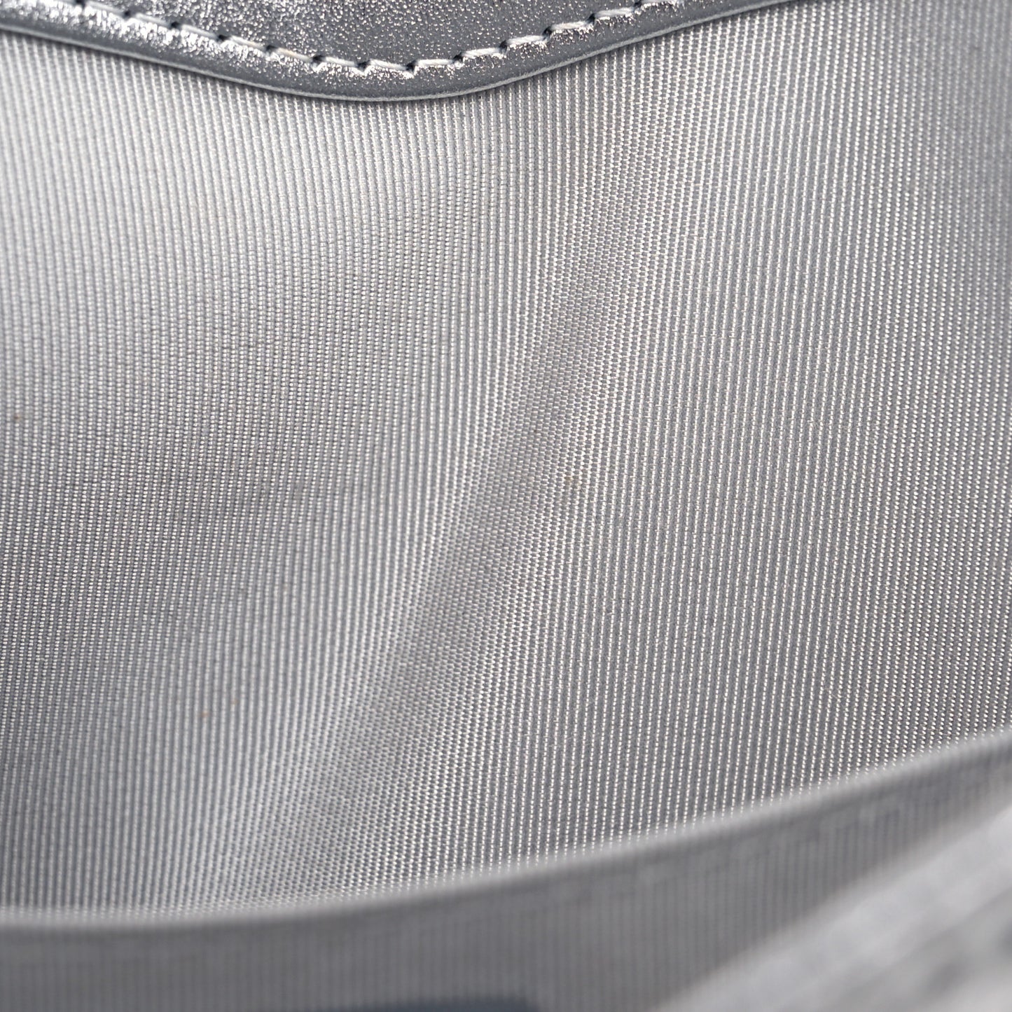 Metallic Lambskin Embossed Envelope Clutch Silver