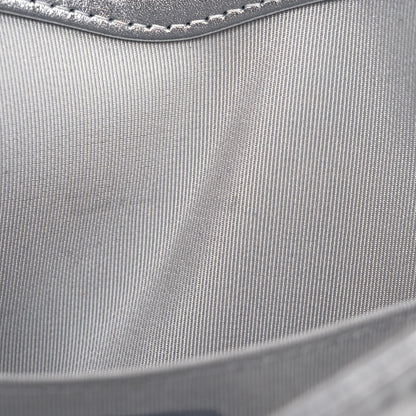 Chanel Metallic Lambskin Embossed Envelope Clutch Silver 14 of 14