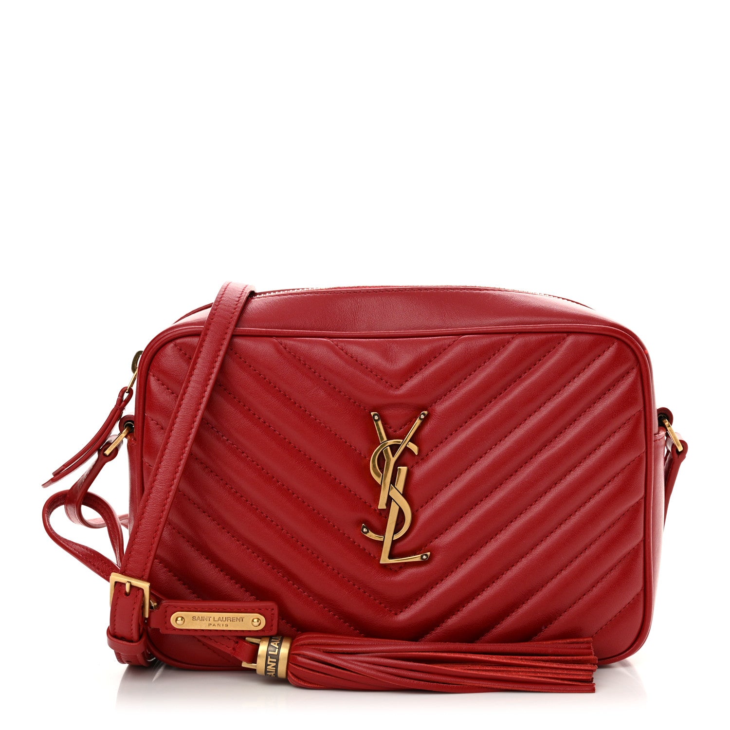 Saint Laurent Calfskin Matelasse Monogram Lou Camera Bag Rouge Eros 1 of 12
