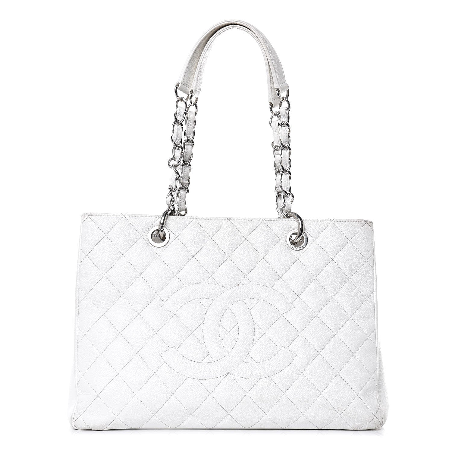 Chanel Caviar Quilted Grand Shopping Tote GST White 1 of 24