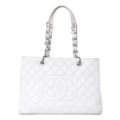 Chanel Caviar Quilted Grand Shopping Tote GST White 1 of 24