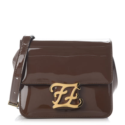 Fendi Vitello Vernice Mou Karligraphy Crossbody Bag Ebano 1 of 9
