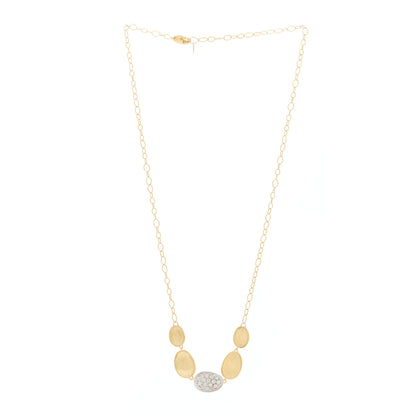 Marco Bicego 18K Yellow White Gold Diamond Lunaria Petite 5 Station Necklace 4 of 6