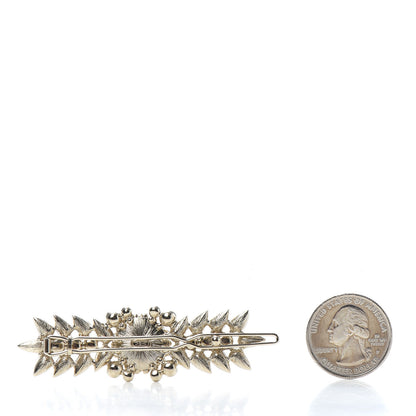 Chanel Pearl Crystal CC Barrette Gold Black 2 of 3