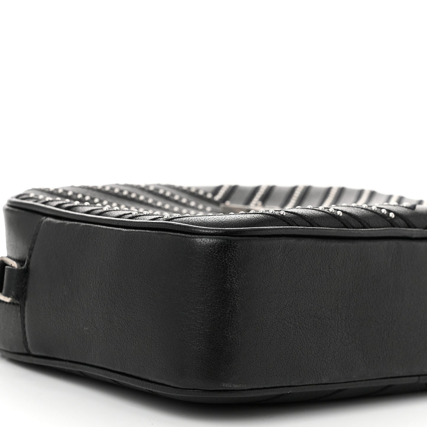 Calfskin Studded Matelasse Monogram Lou Camera Bag Black