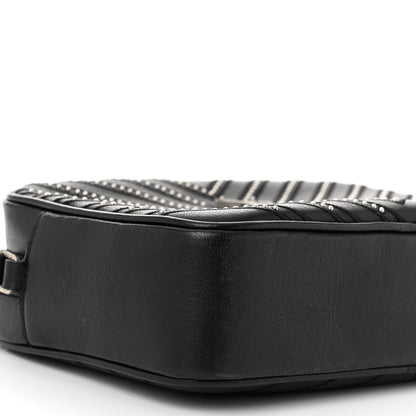 Saint Laurent Calfskin Studded Matelasse Monogram Lou Camera Bag Black 9 of 10