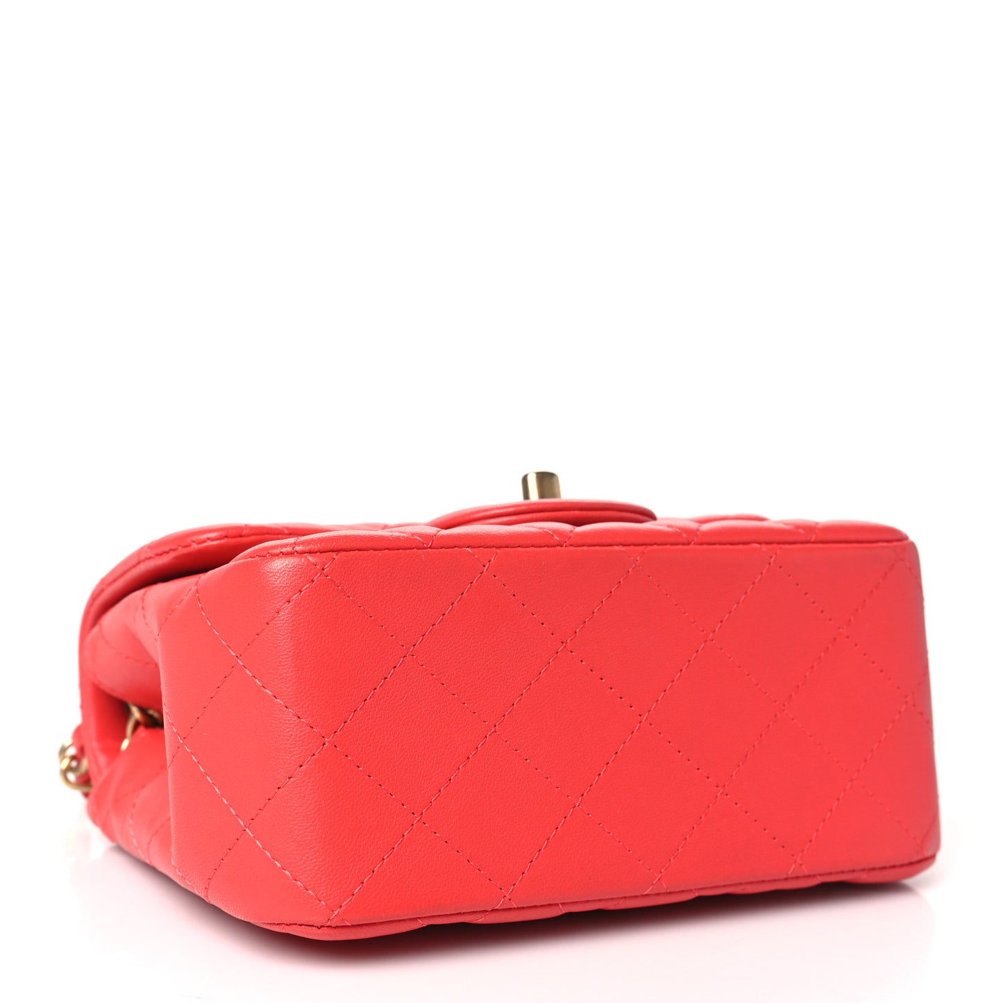 Lambskin Quilted Mini Square Flap Red