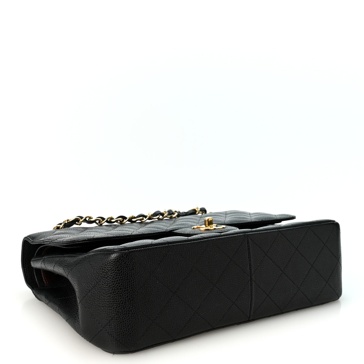 Caviar Quilted Jumbo Double Flap Black