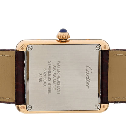 Cartier Stainless Steel 18K Pink Gold Alligator 24mm Tank Solo Quartz Watch Brown 5 of 5