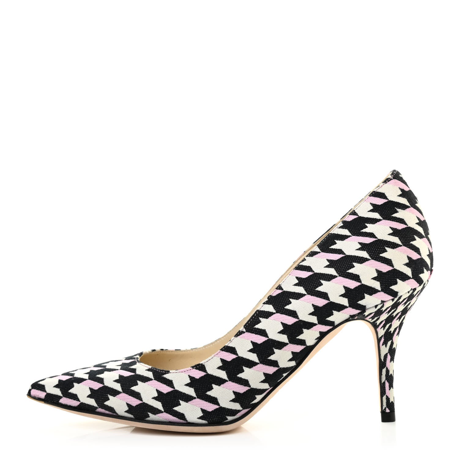 Christian Dior Canvas Herringbone Volt Pump 36.5 Black White 1 of 12