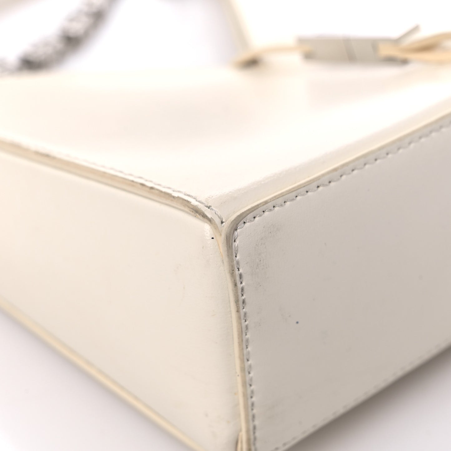 Box Calfskin Mini Cut Out Shoulder Bag Ivory