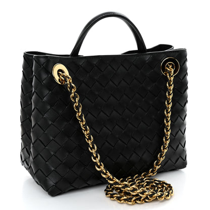 Bottega Veneta Nappa Intrecciato Small Andiamo With Chain Shoulder Bag Black 3 of 10
