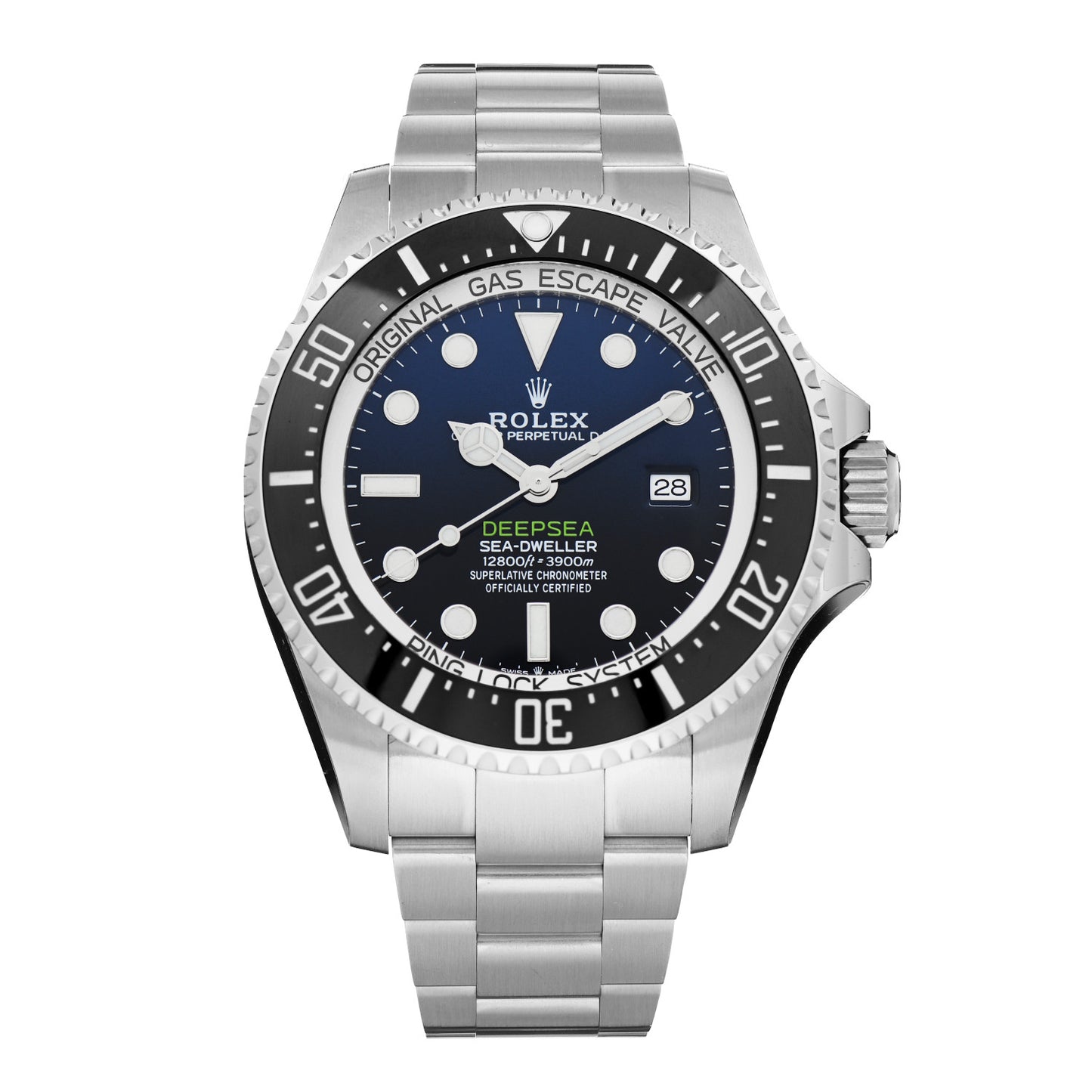 Stainless Steel 44mm Oyster Perpetual Date Sea-Dweller Deepsea James Cameron Watch Blue 126660