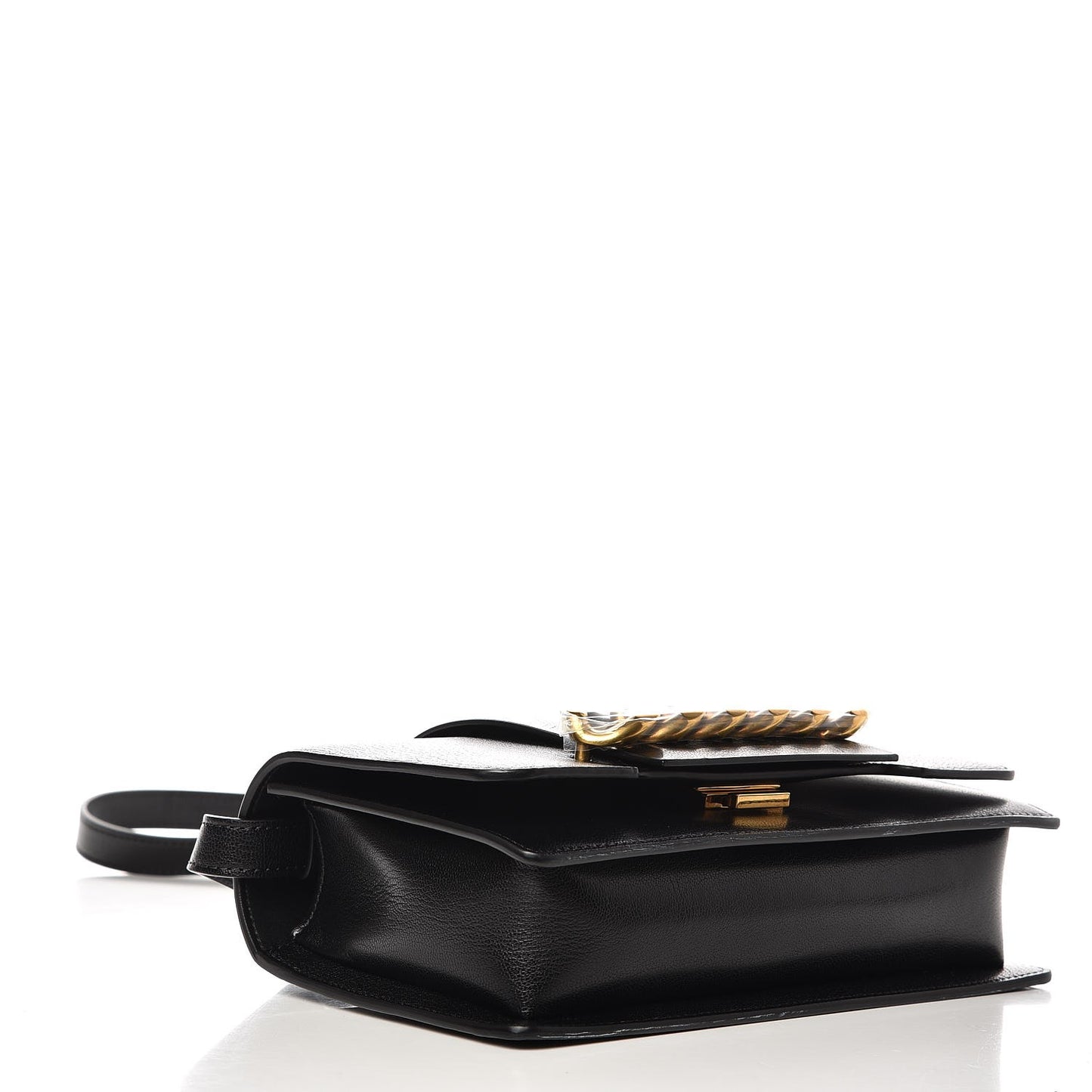 Goatskin Infinity Flap Bag Black