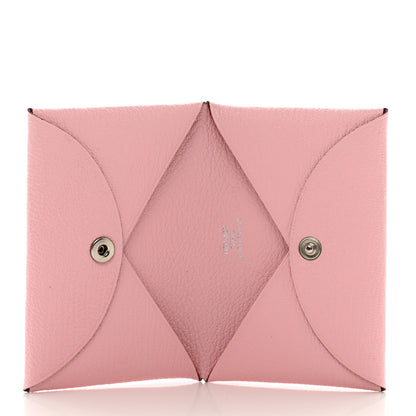 Hermes Chevre Mysore Calvi Card Case Rose Sakura 5 of 7