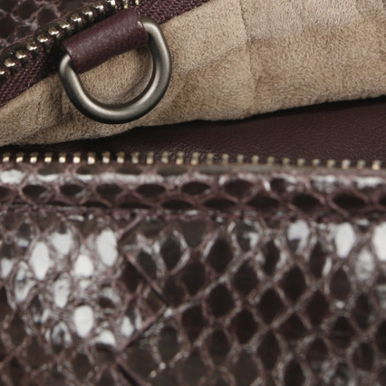 Bottega Veneta Ayers Snakeskin Flat Clutch Plum 7 of 11