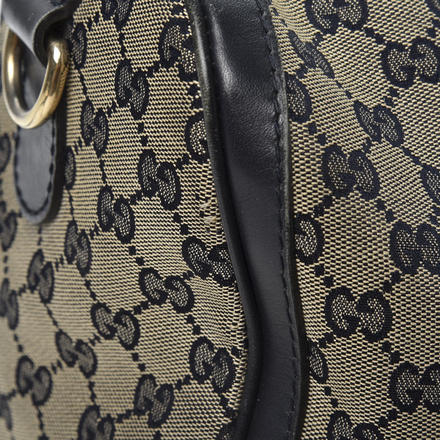 Monogram Selleria Calfskin Vintage Web Medium Boston Beige Blue
