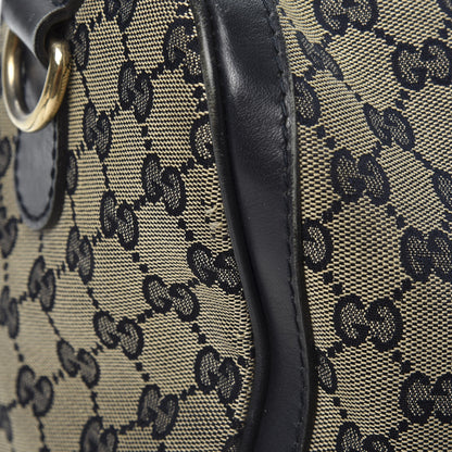 Gucci Monogram Selleria Calfskin Vintage Web Medium Boston Beige Blue 10 of 12