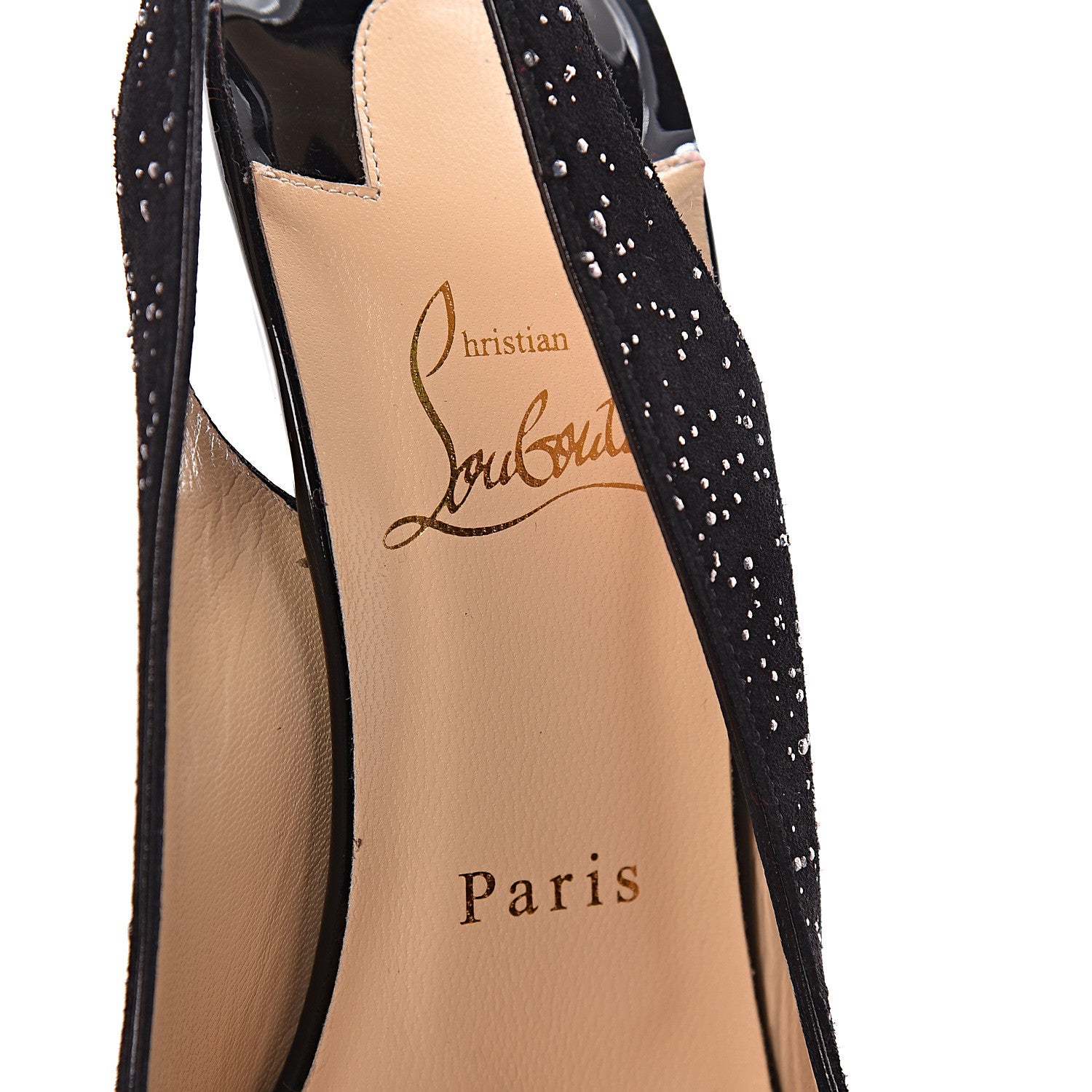 Christian Louboutin Crosta Meteor Lady Peep Sling 150 Pumps 38.5 Black 7 of 8