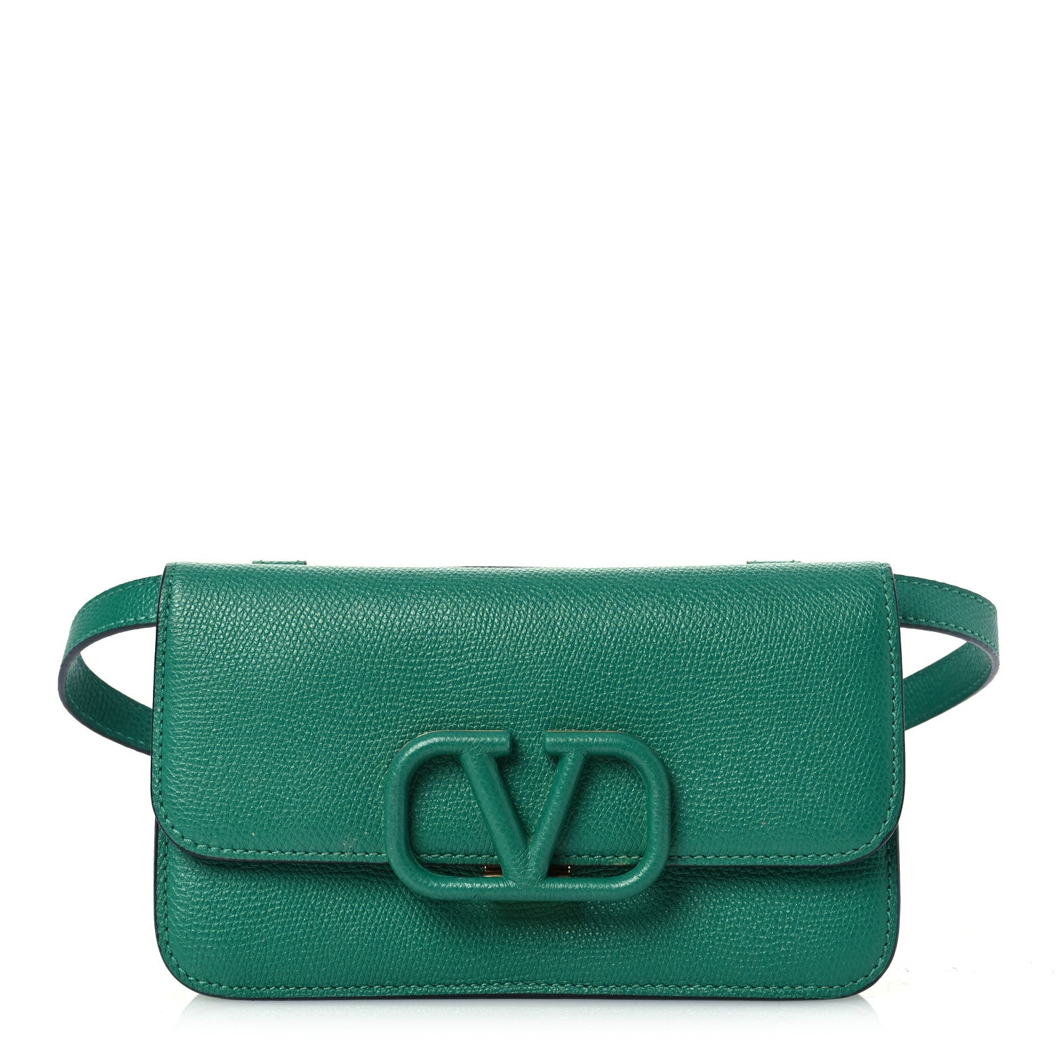 Valentino Garavani Grainy Calfskin VSling Belt Bag English Green 1 of 15