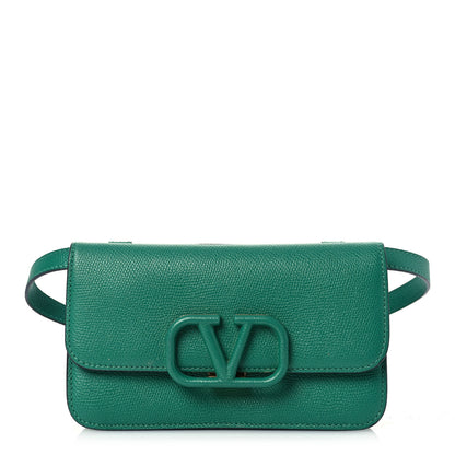 Valentino Garavani Grainy Calfskin VSling Belt Bag English Green 1 of 15