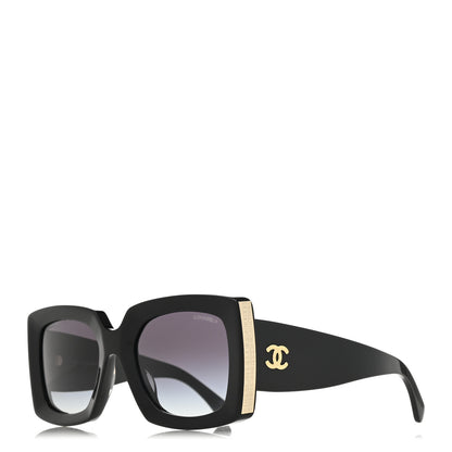 Chanel Acetate Rectangle Sunglasses 5435 Black 1 of 8