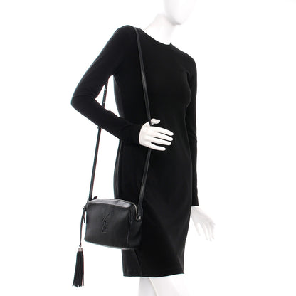 Saint Laurent Lambskin Monogram Small Lou Camera Bag Black 2 of 17