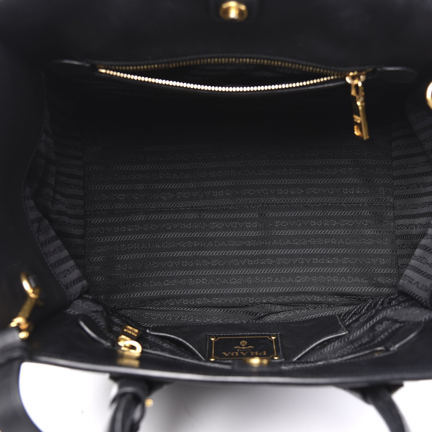Prada City Calf Front Pocket Tote Black 4 of 9