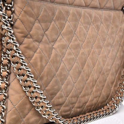 Chanel Nubuck Quilted Chain Around Maxi Flap Grey 10 of 14