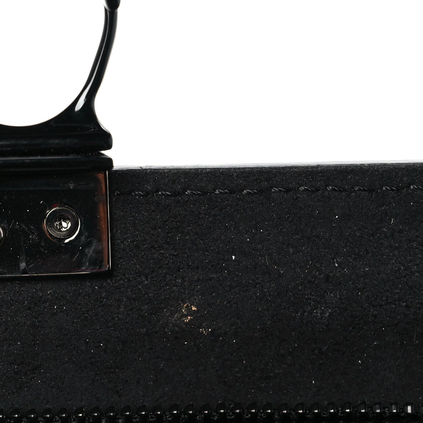 Calfskin Studded Knuckle Flat Clutch Black