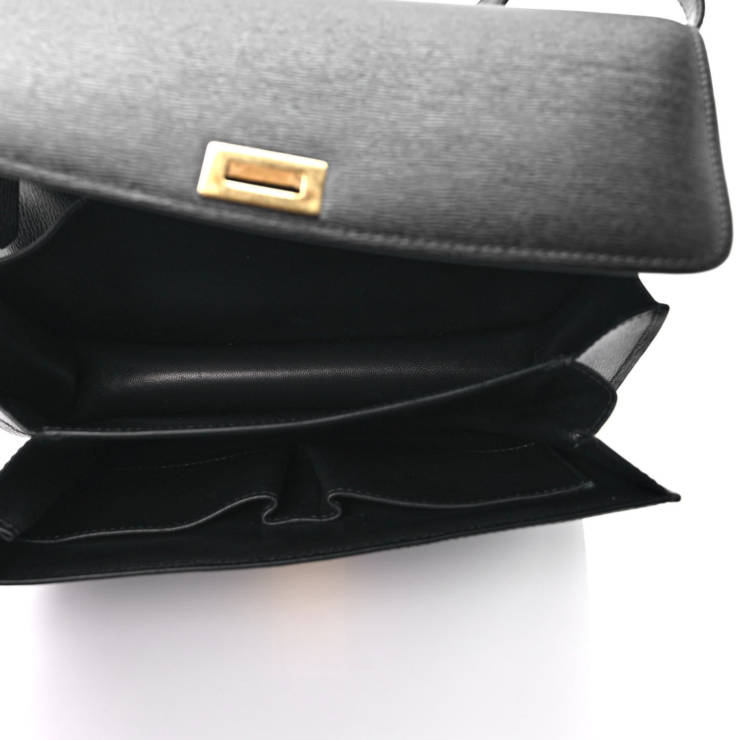 Liege Calfskin Medium Classic Box Flap Bag Black