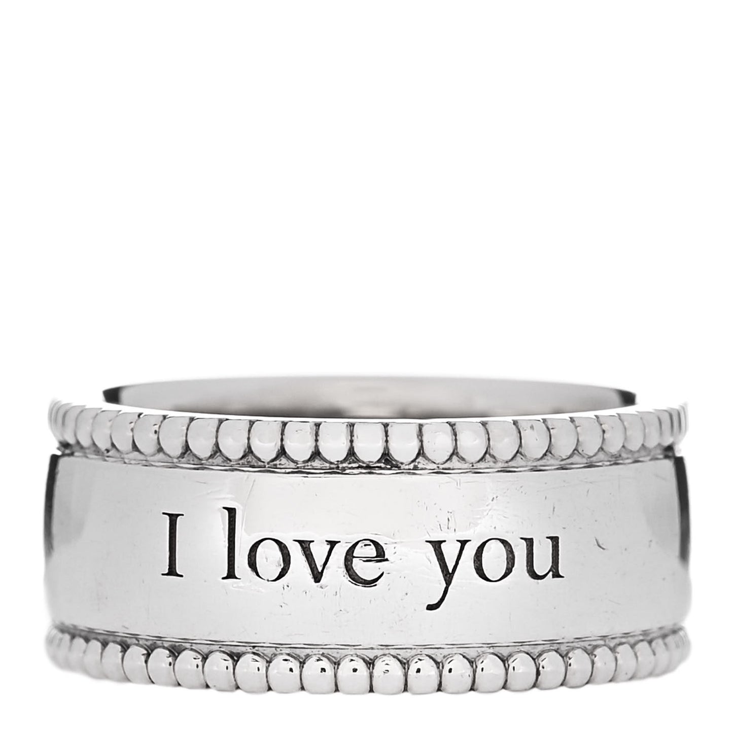Sterling Silver Milgrain I Love You Band Ring 49 5