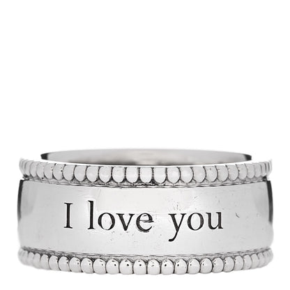 Tiffany Sterling Silver Milgrain I Love You Band Ring 49 5 1 of 4