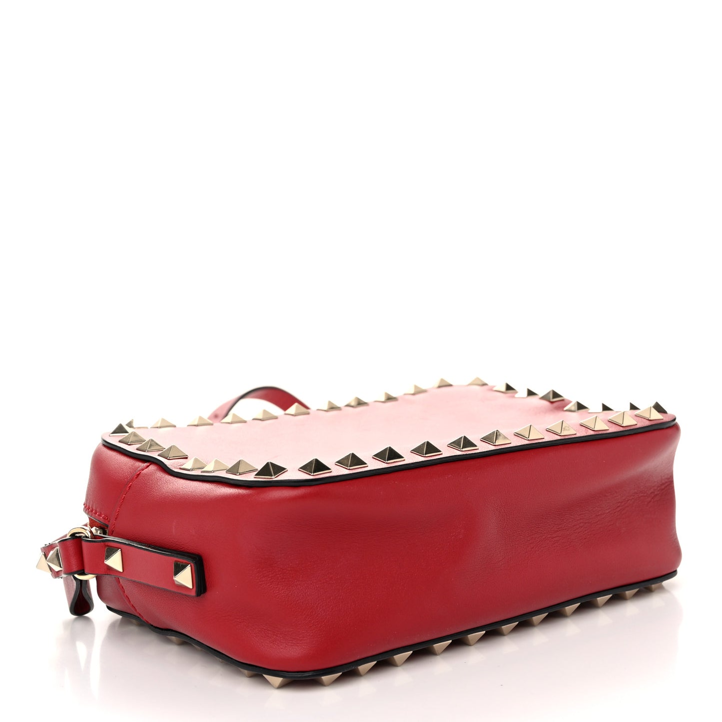 Calfskin Rockstud Camera Crossbody Bag Red