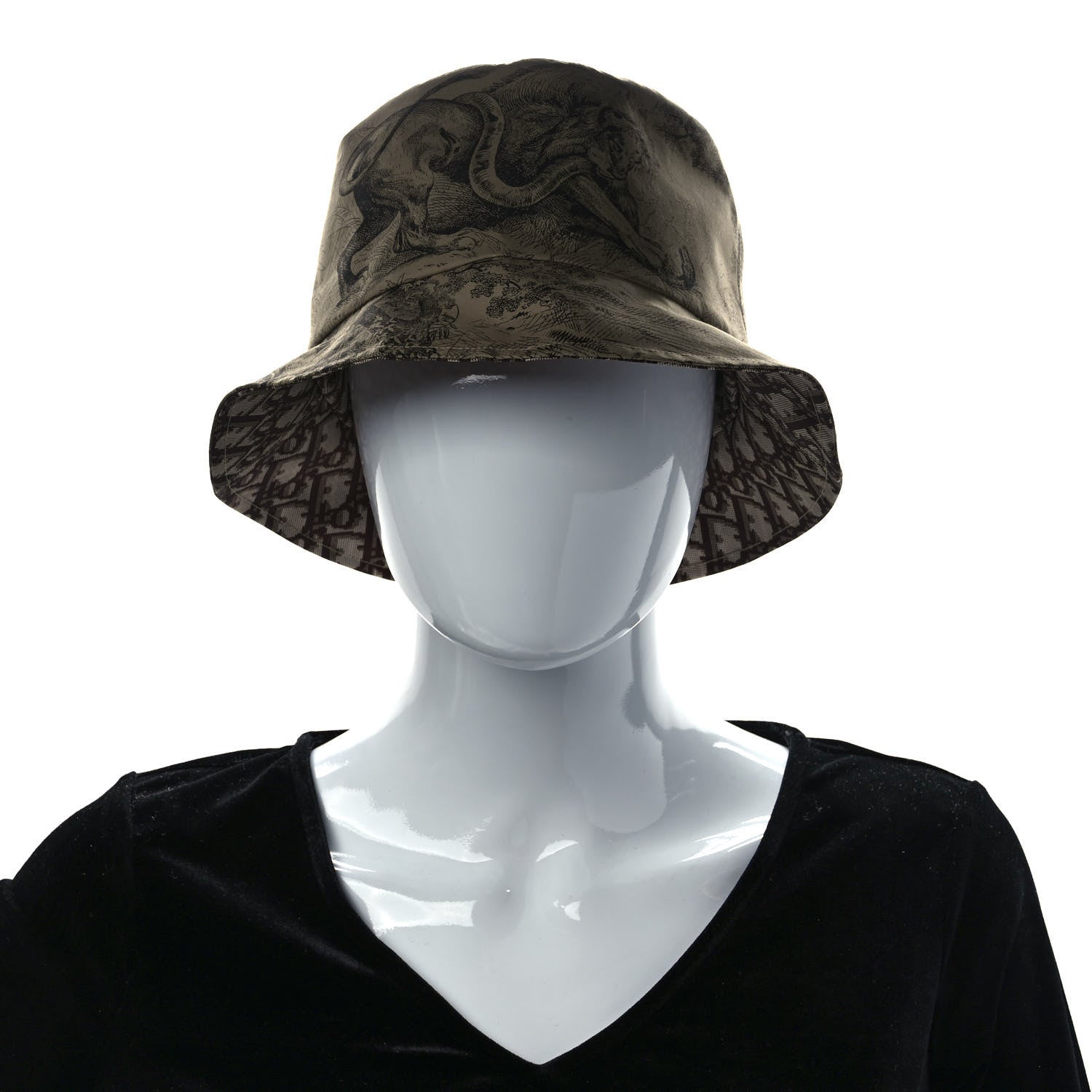 Christian Dior Oblique Toile De Jouy Reversible Teddy-D Small Brim
