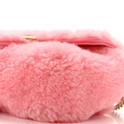 Gucci Shearling Matelasse Super Mini GG Marmont Shoulder Bag Lotus Pink 10 of 11