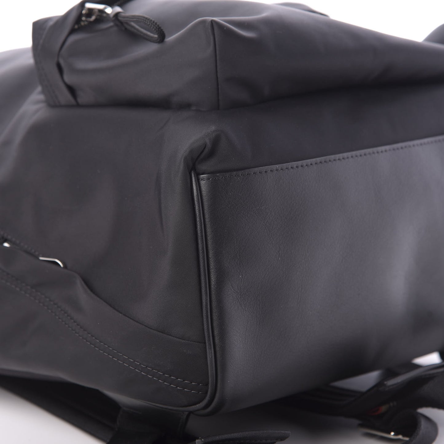 Nylon Logo Print Backpack Black