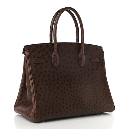 Hermes Ostrich Birkin 30 Chocolate 3 of 14