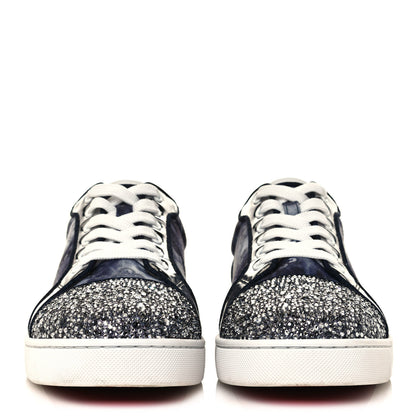 Christian Louboutin Calfskin Cotton Vieira Strass Womens Orlato Flat Sneakers 40 Multicolor 2 of 9