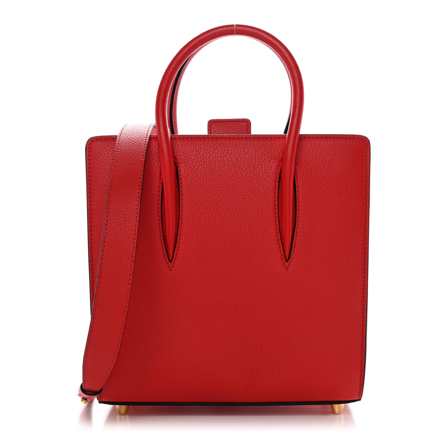 Christian Louboutin Calfskin Patent Studded Small Paloma Red