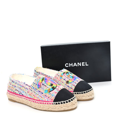 Chanel Cotton Tweed Grosgrain CC Espadrilles 41 Multicolor Black 10 of 10