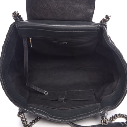 Chanel Washed Lambskin Quilted Studded CC Large Tote Black 5 of 17