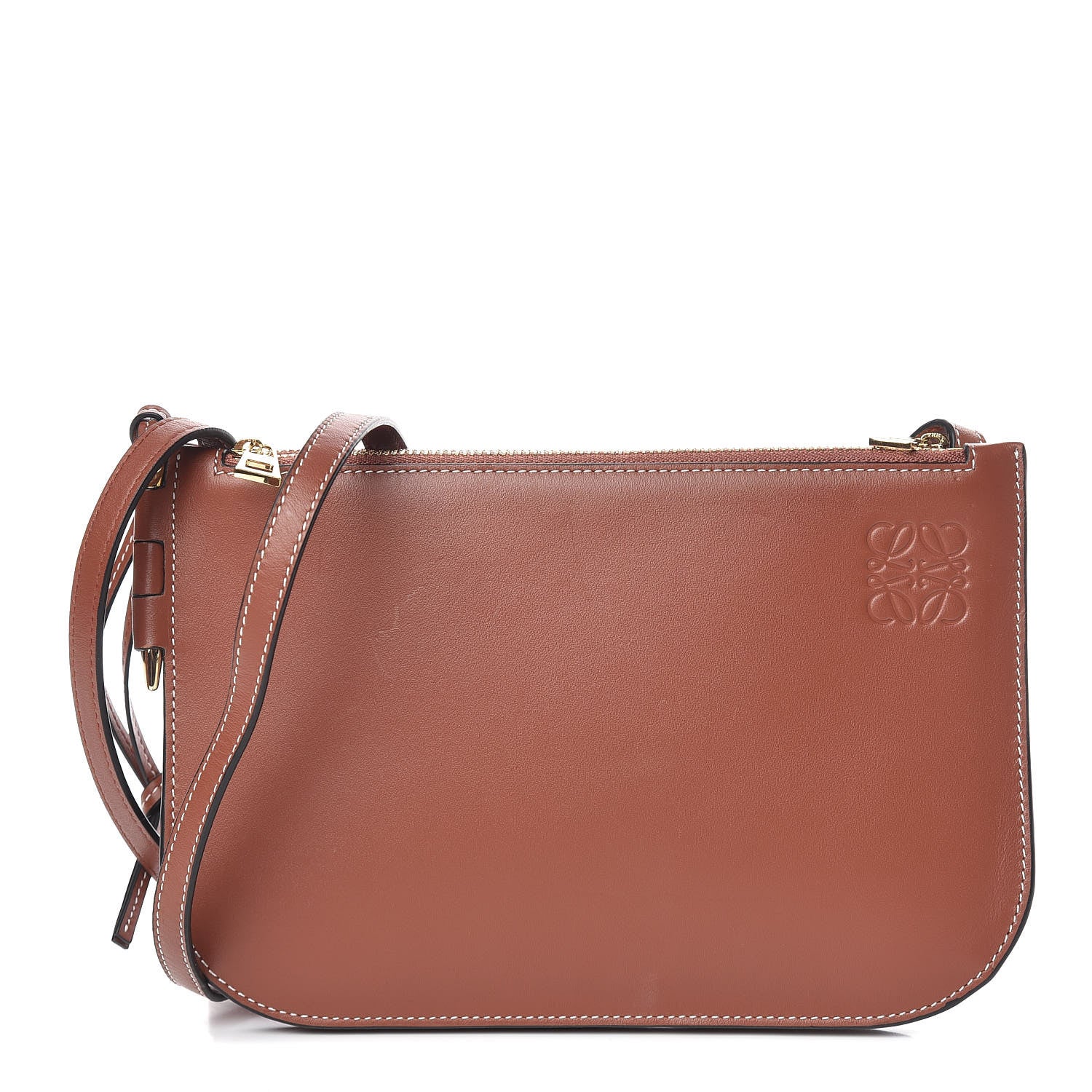 Loewe Calfskin Gate Double Zip Pouch Crossbody Brick 1 of 14