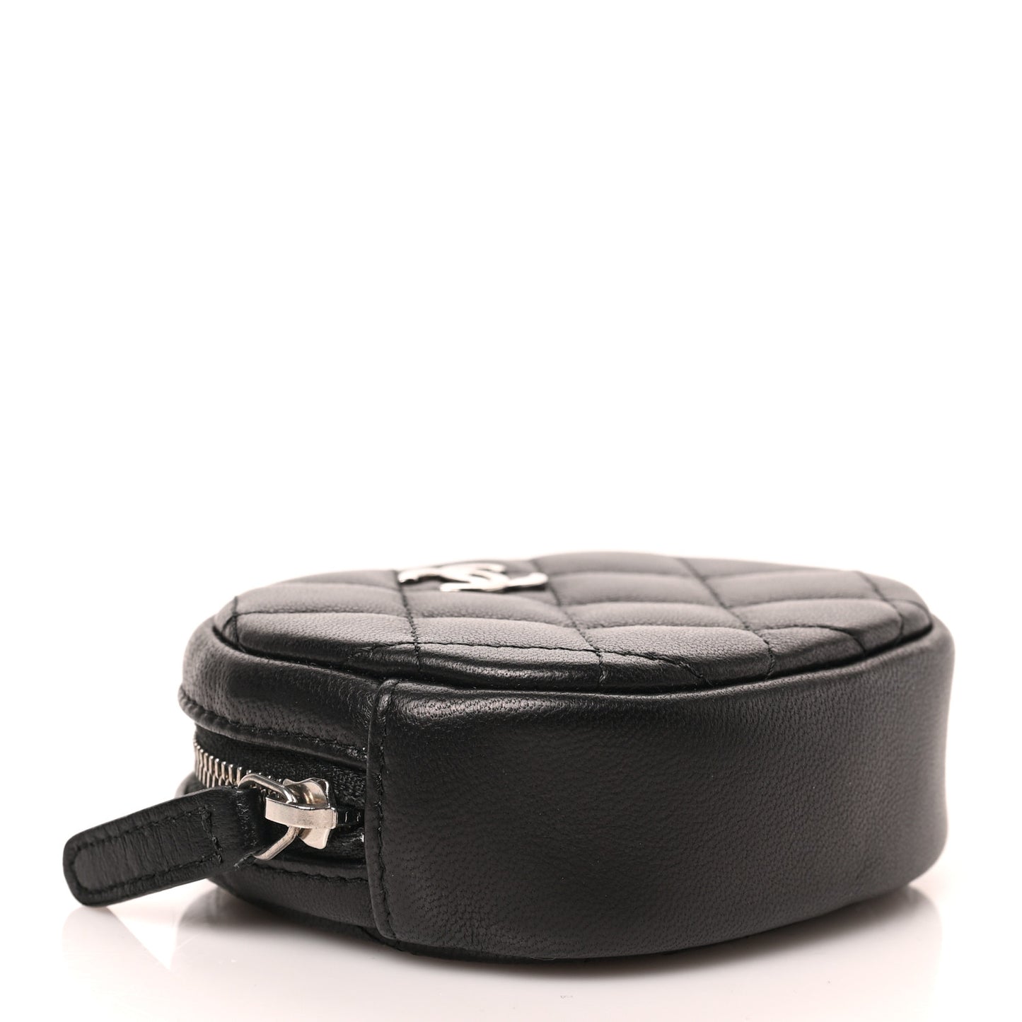 Lambskin Quilted Zip Around Classic Coin Purse Black