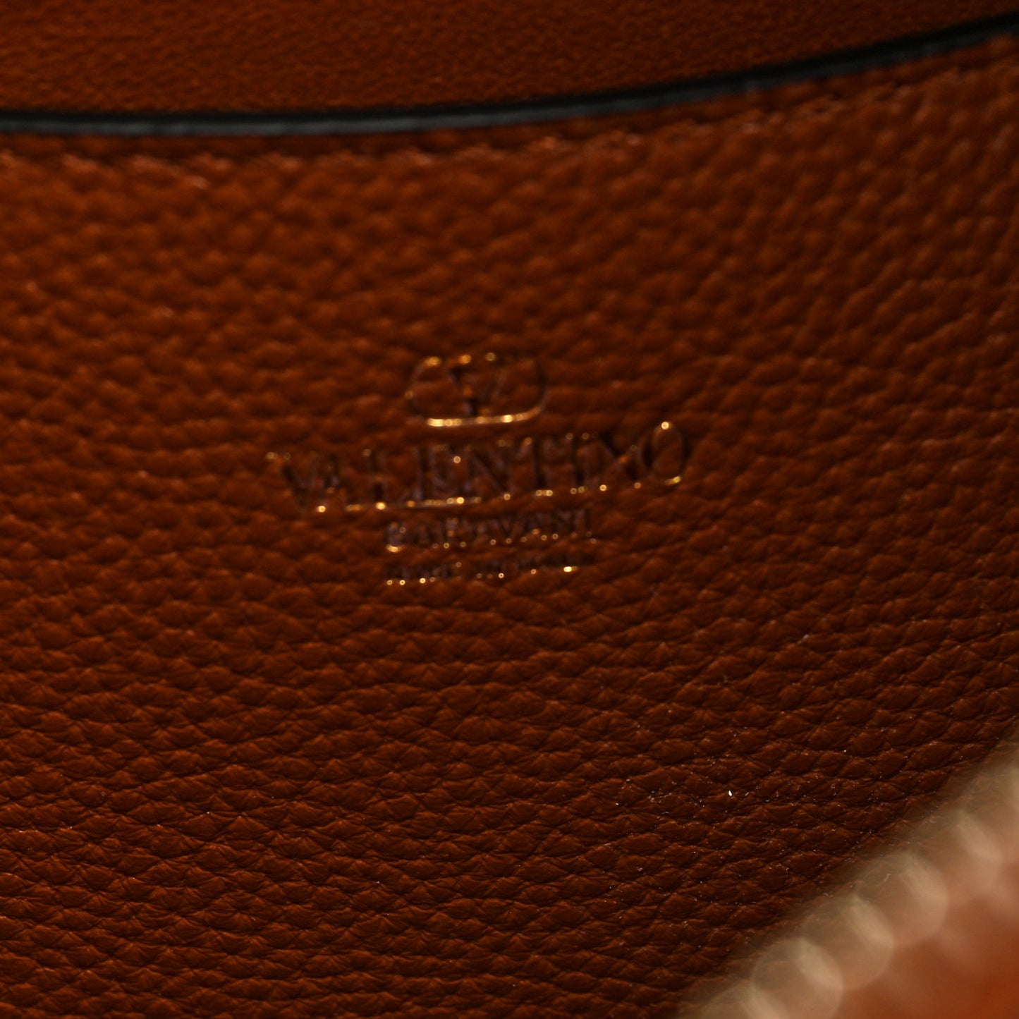 Grained Calfskin Rockstud Hobo Bag Tan