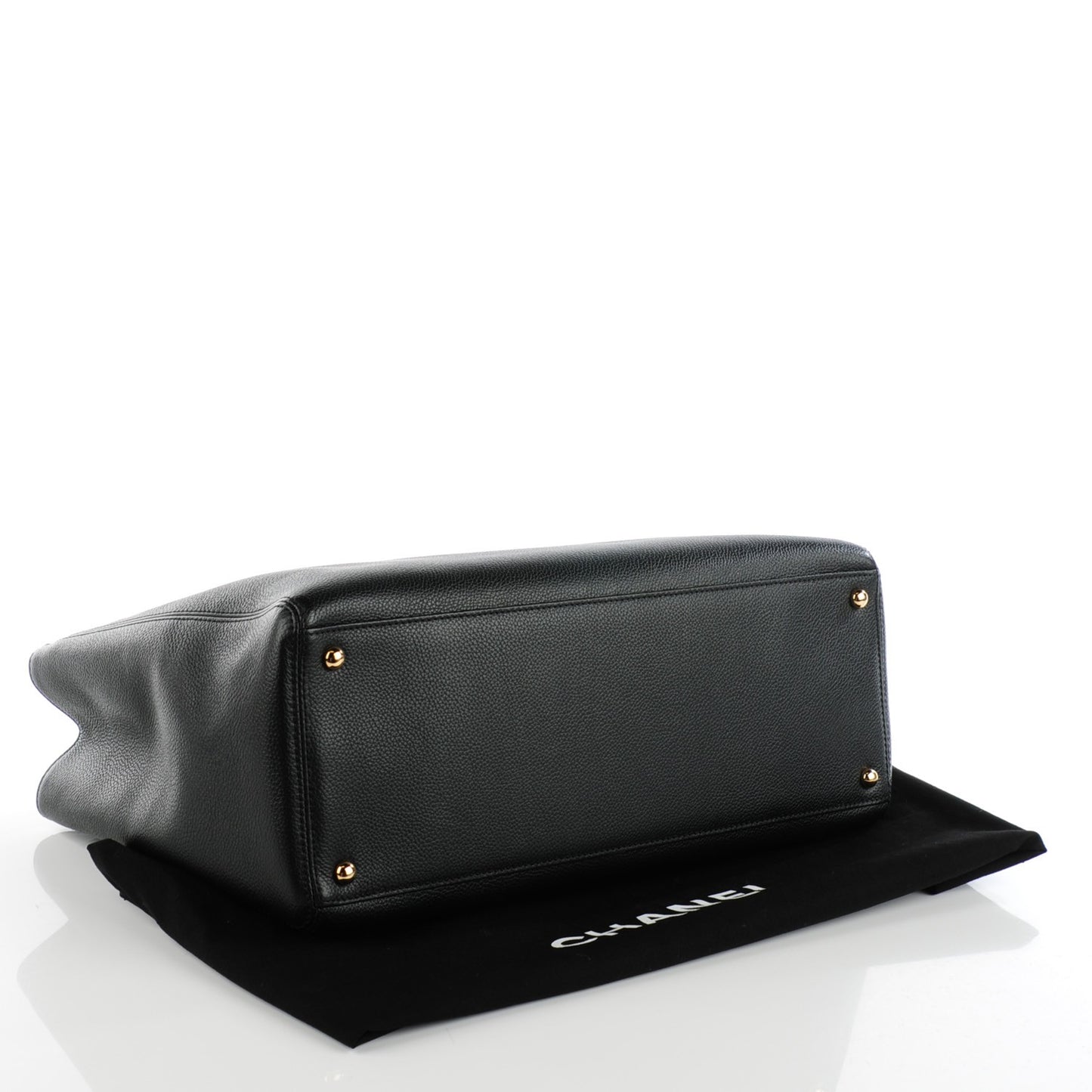 Calfskin Cerf Executive Shopper Tote Black