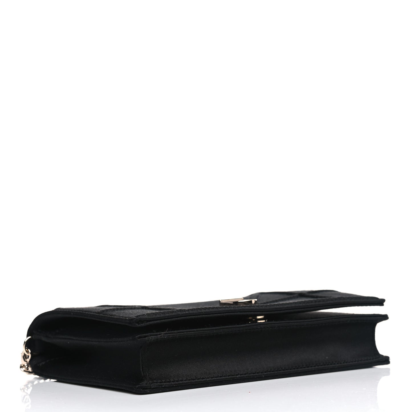 Satin Diorama Wallet on Chain Pouch Black