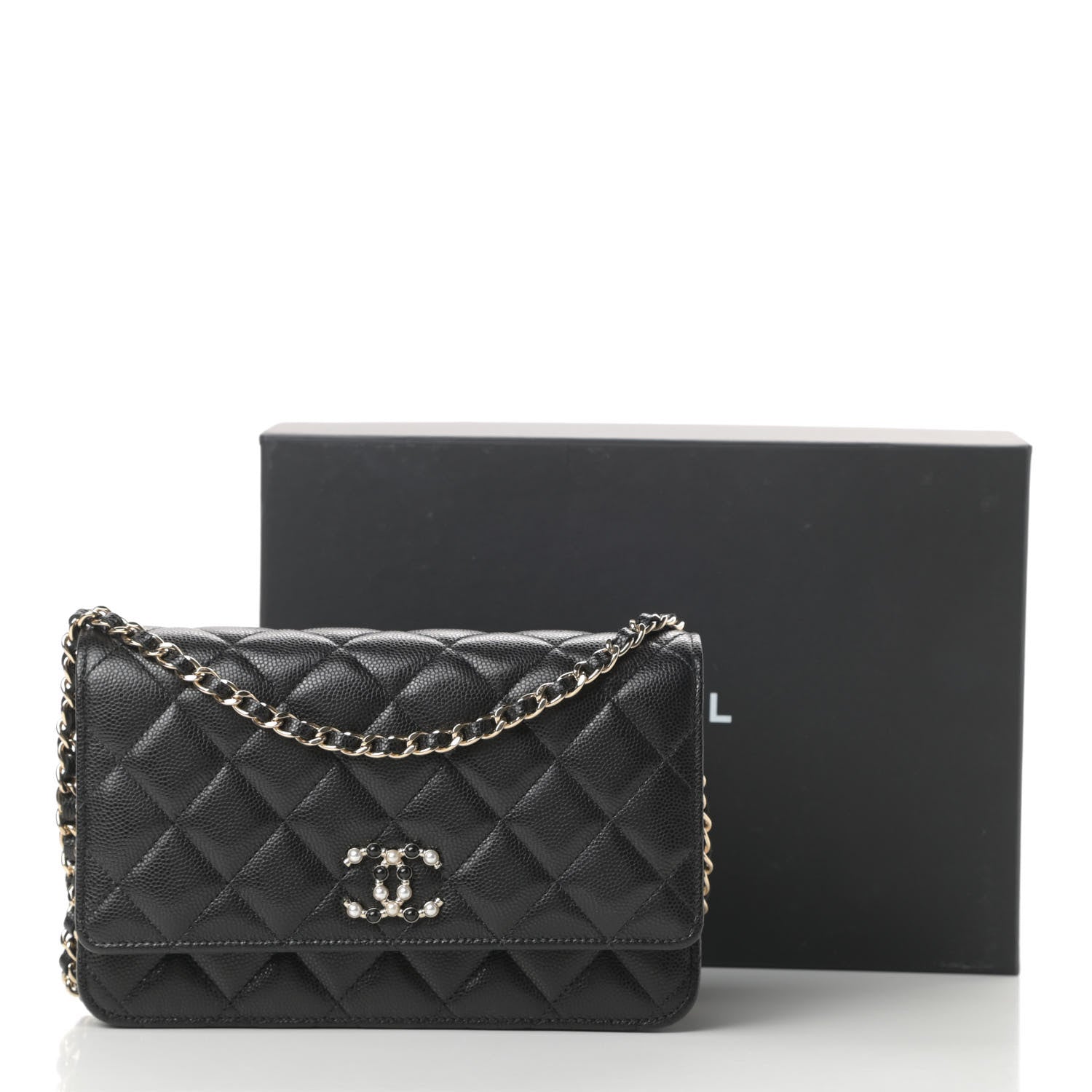 Chanel Caviar Quilted Coco Candy Wallet On Chain WOC Black 12 of 12
